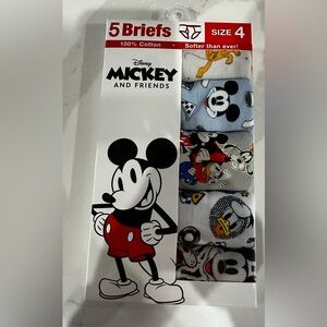 ⚡️DISNEY MICKEY MOUSE & FRIENDS (SIZE 4) (5 PK) 100% BRIEFS Sealed